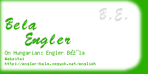 bela engler business card